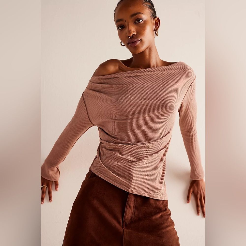 NEW WE THE FREE PEOPLE EL SOL LAYERING TOP WAFFLE THERMAL